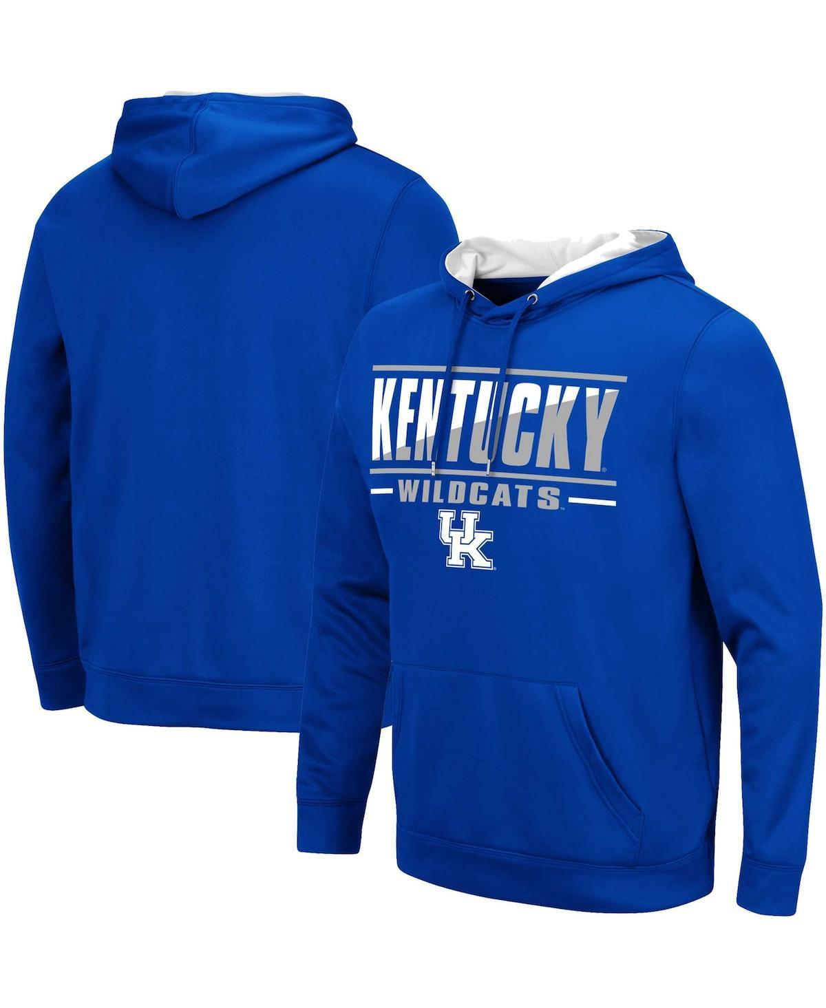 Mens Colosseum Royal Kentucky Wildcats Slash Stack 2.0 Pullover Hoodie Product Image