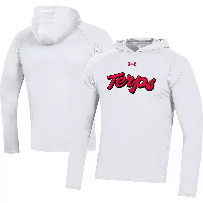 Mens Under Armour Maryland Terrapins School Logo Raglan Long Sleeve Hoodie Performance T-Shirt Product Image