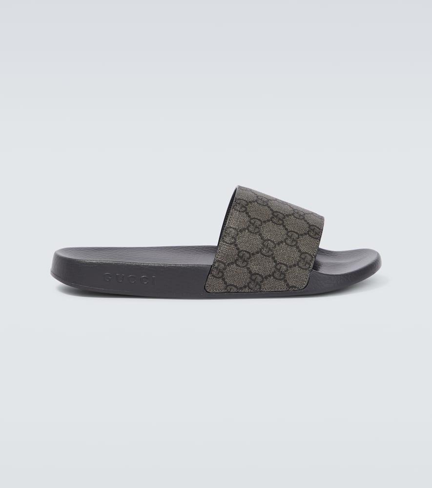 GUCCI Pursuit Gg-supreme Coated-canvas Slides In Black Product Image