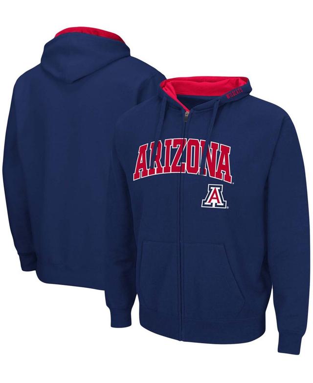 Mens Colosseum Arizona Wildcats Arch & Logo 3.0 Full-Zip Hoodie Blue Product Image