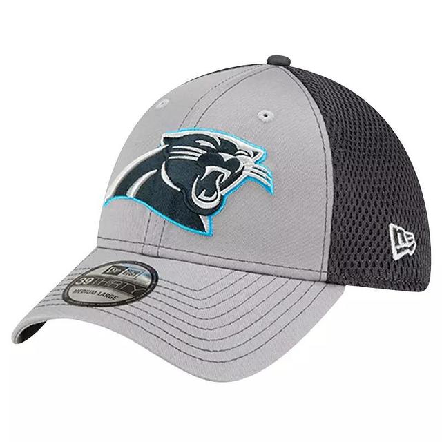 Mens New Era Gray Carolina Panthers Grayed Out Neo 39THIRTY Flex Hat Product Image