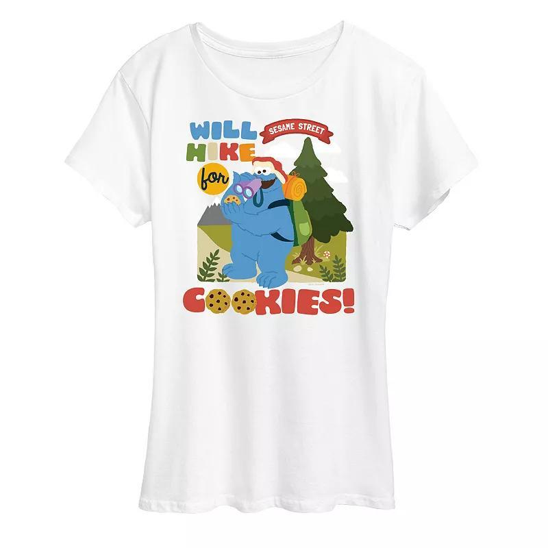 Womens Sesame Street Will Hike For Cookies Graphic Tee Product Image