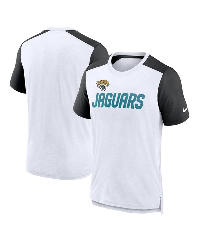 Mens Nike White/Heathered Black Jacksonville Jaguars Color Block Team Name T-Shirt Product Image