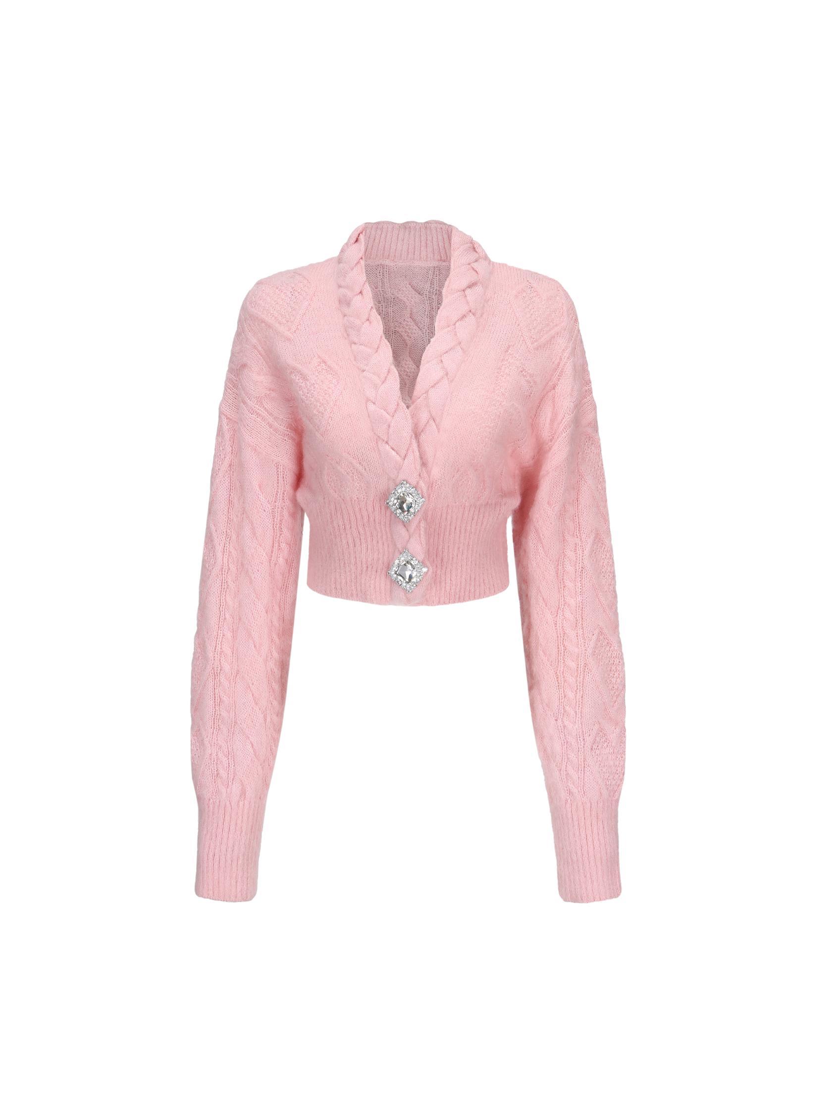 Carmen Diamond Knit Sweater (Pink) (Final Sale) product image