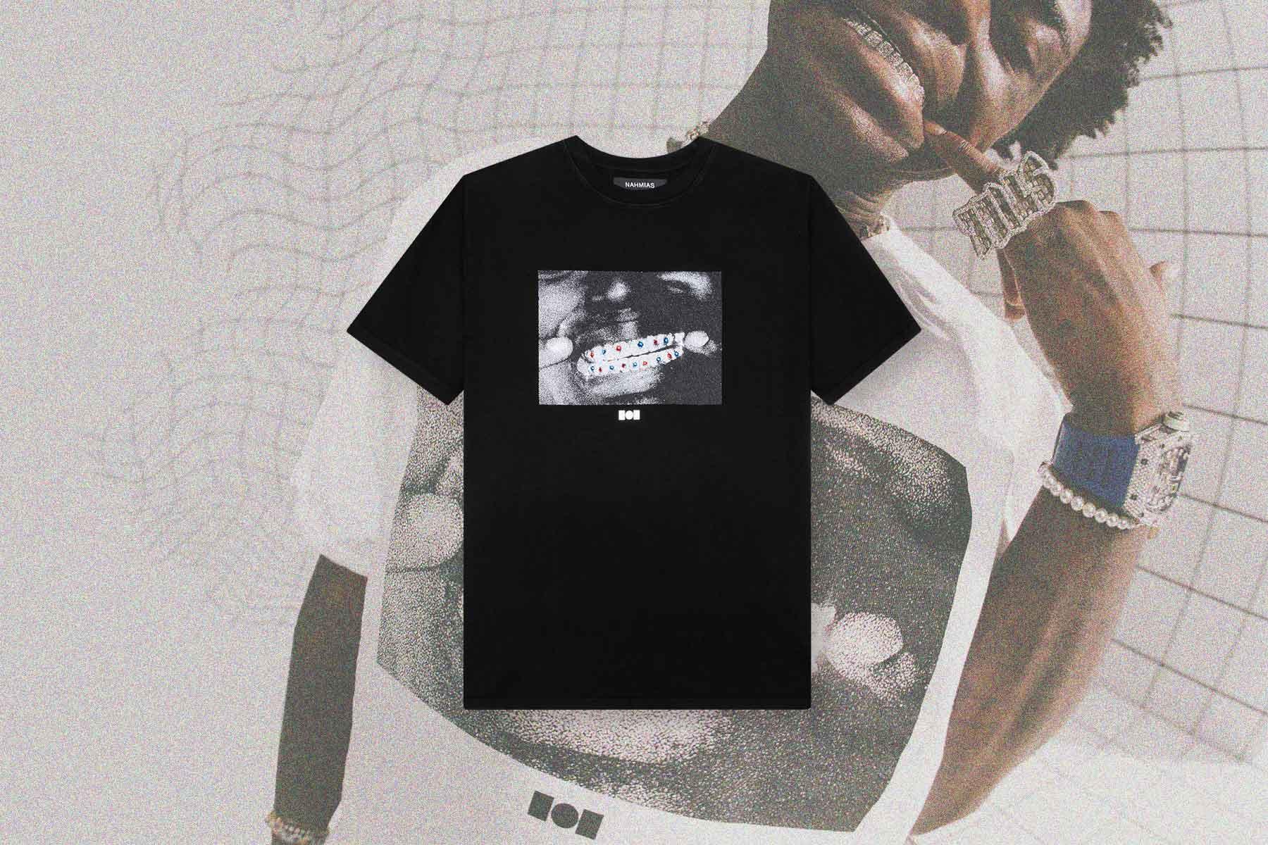 Nahmias x Kodak Black Crystal Grillz T-Shirt - Black Male Product Image