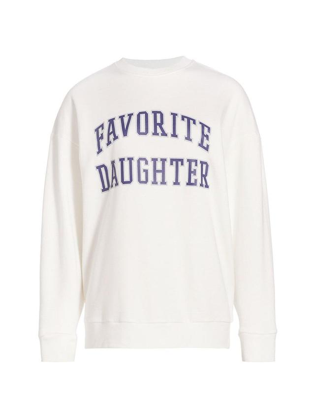 Womens Collegiate Oversized Logo Cotton-Blend Sweatshirt Product Image