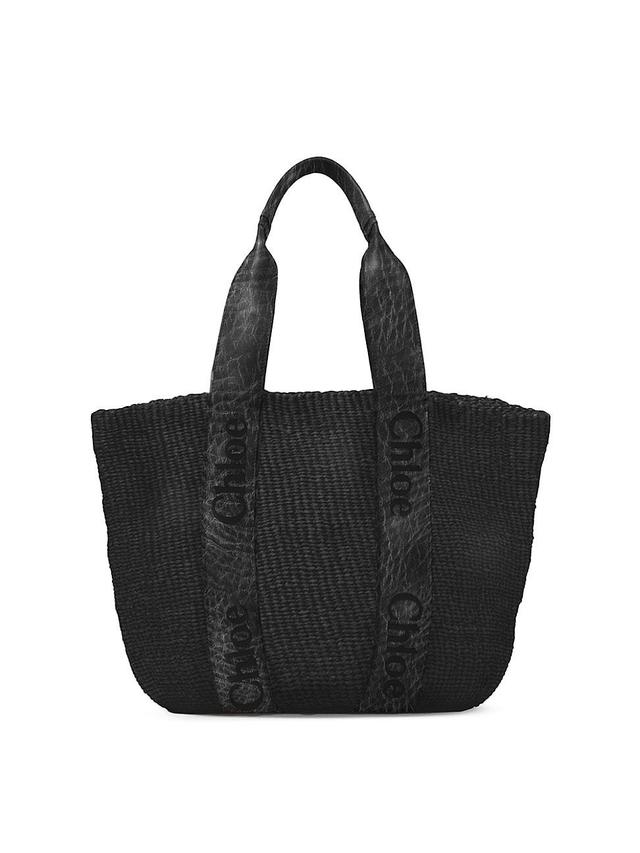 Womens Woody Large Cotton Basket Tote Bag Product Image