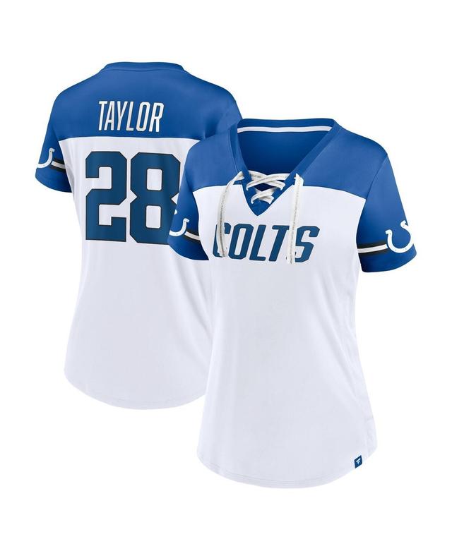 Womens Fanatics Jonathan Taylor White Indianapolis Colts Athena Name and Number V-Neck Top Product Image