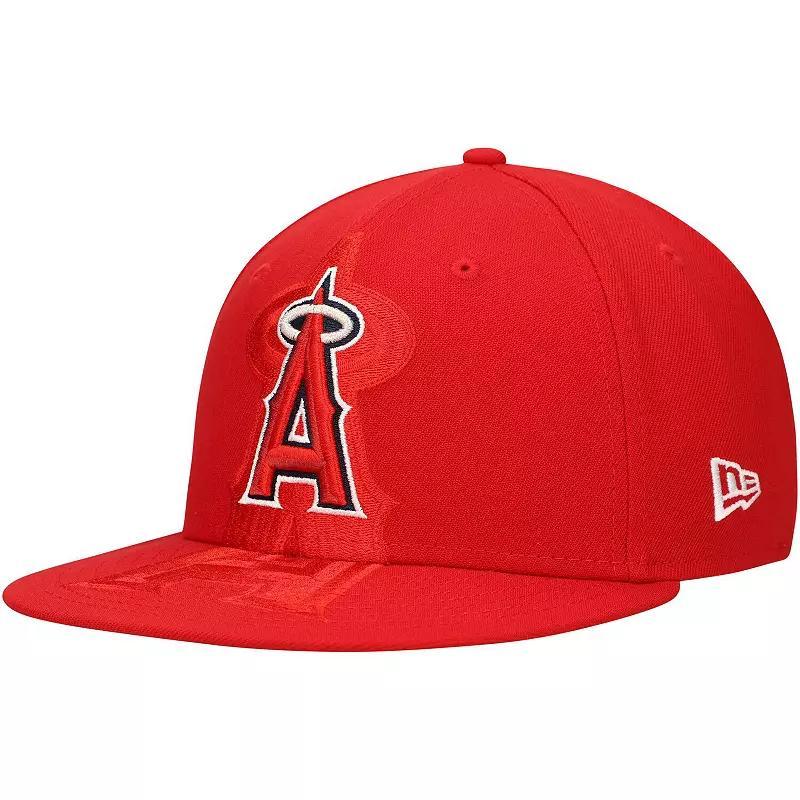 Mens New Era Los Angeles Angels Shadow Logo 59FIFTY Fitted Hat Product Image