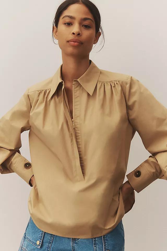 Mare Mare x Anthropologie Long-Sleeve Henley Blouse Product Image