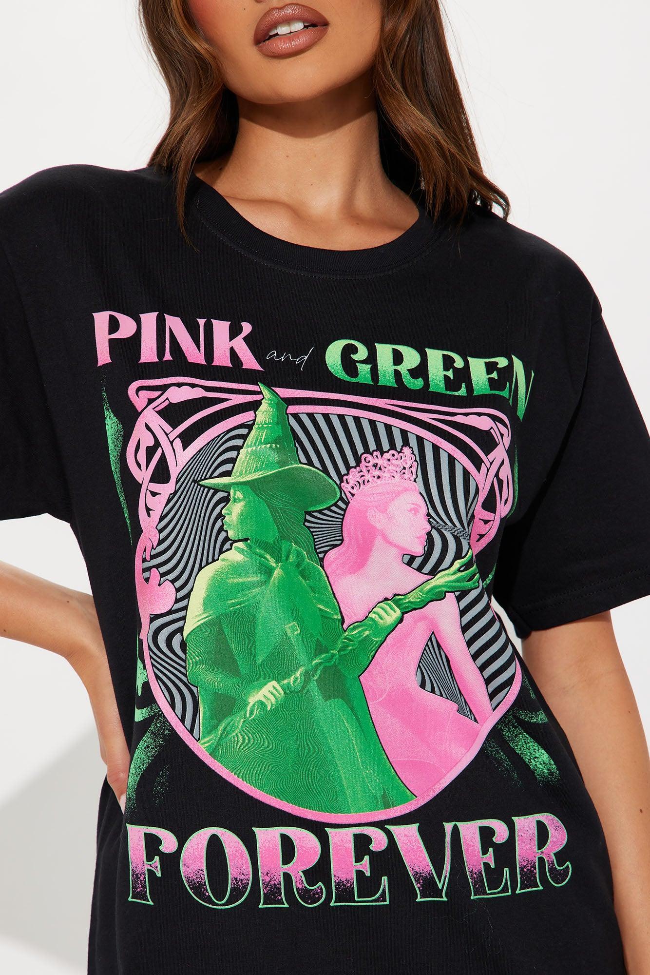 Wicked Pink & Green Forever Tee - Black Product Image