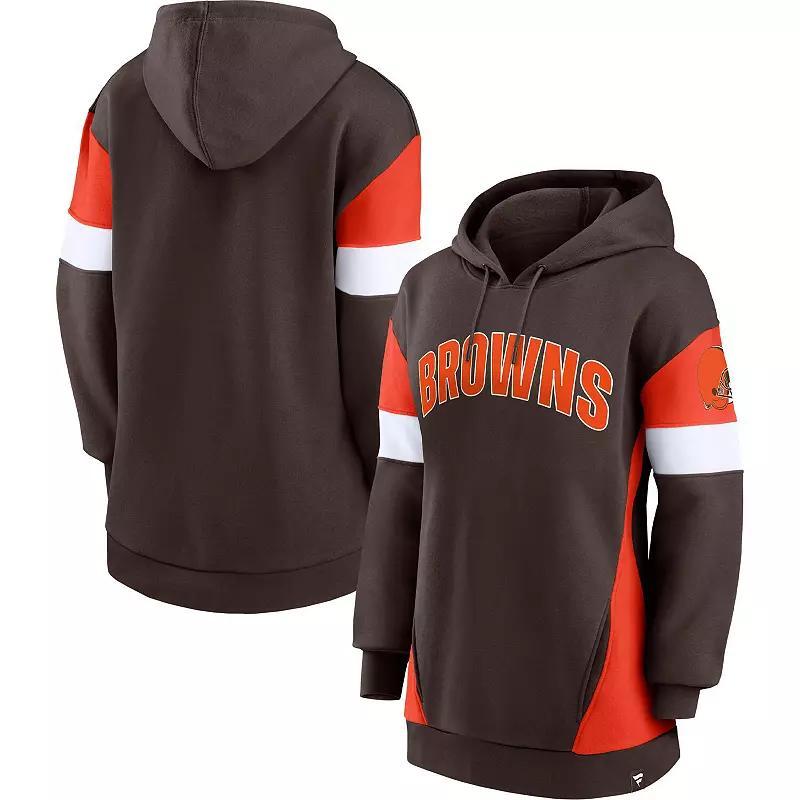 Womens Fanatics Branded Brown/Orange Cleveland Browns Lock It Down Pullover Hoodie Product Image