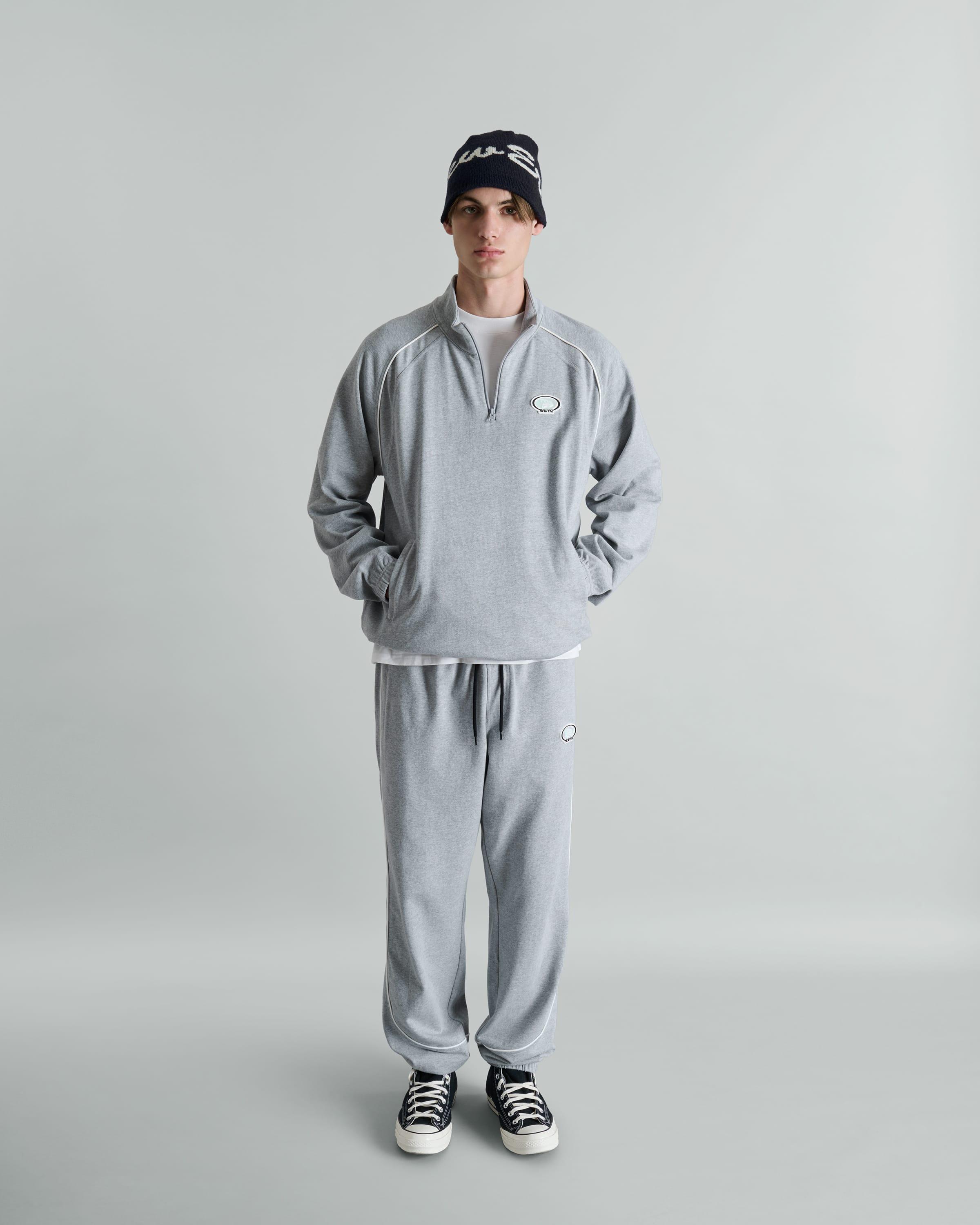 Brand New Era Shoreline Heather Gray Half-Zip Pullover Male Product Image