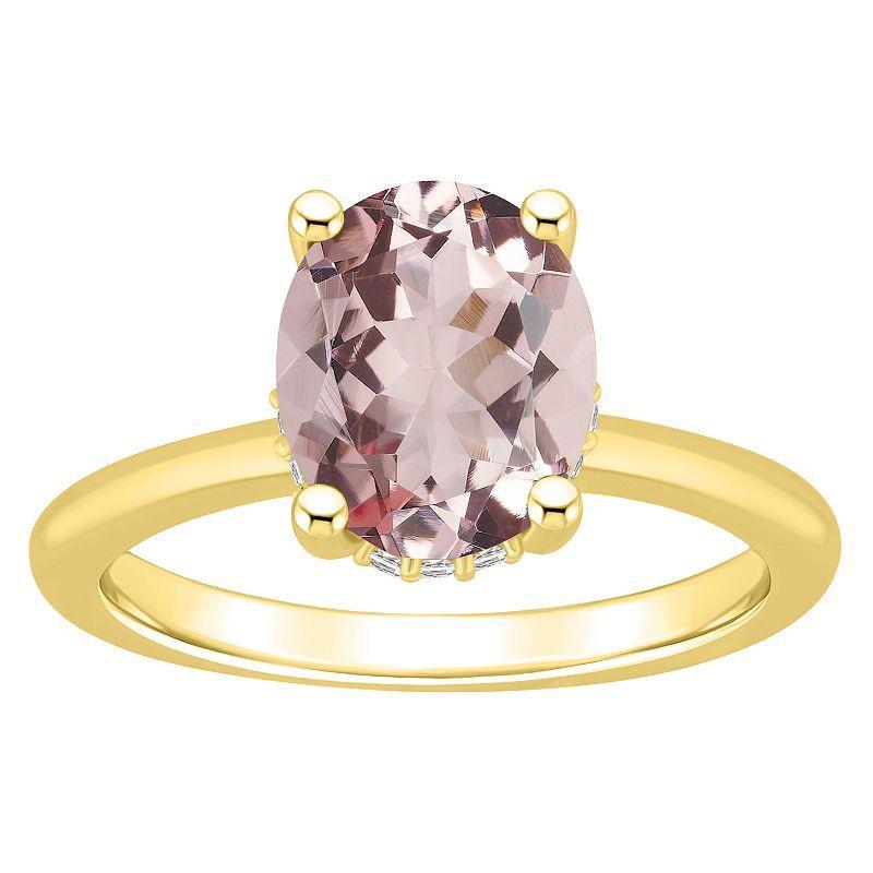 Alyson Layne 14k Gold Oval Morganite & Diamond Accent Ring, Womens Product Image