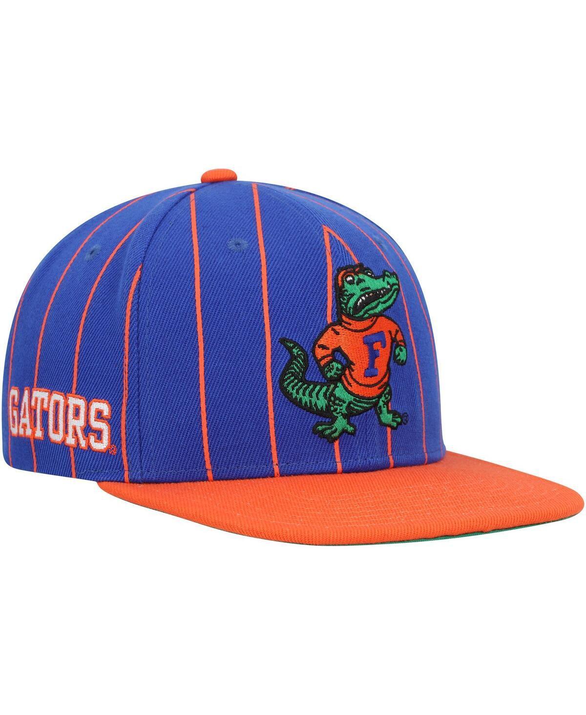 Mens Mitchell & Ness Royal Florida Gators Team Pinstripe Snapback Hat Product Image