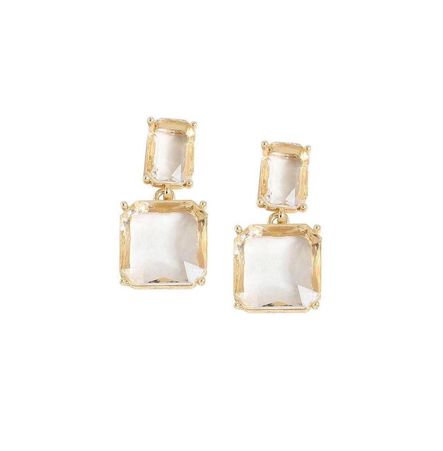 Sohi Womens White Geometric Drop Earrings Product Image