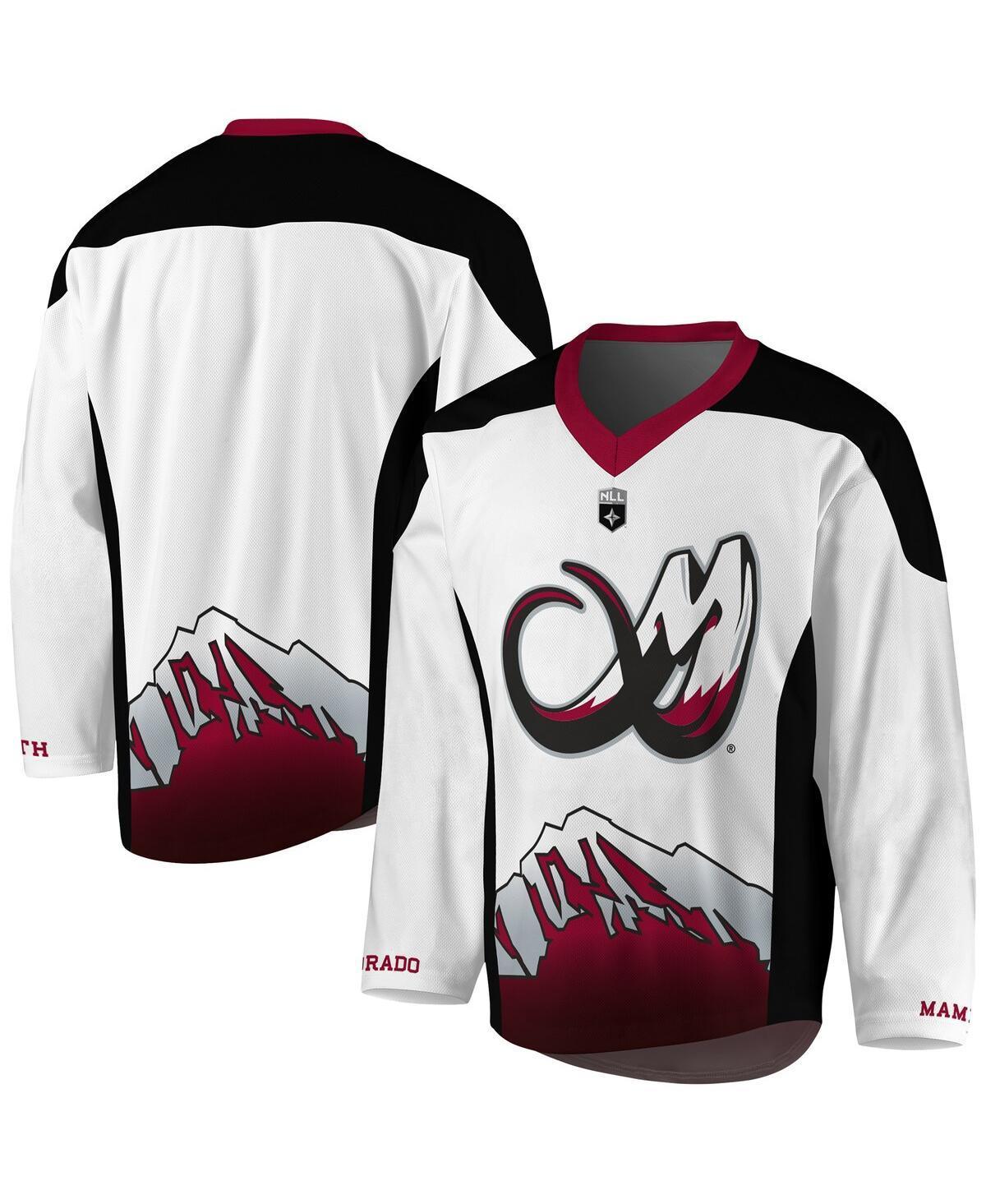 Mens White, Maroon Colorado Mammoth Replica Jersey - White, Maroon Product Image