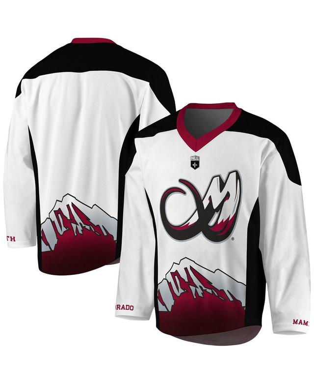 Mens White, Maroon Colorado Mammoth Replica Jersey - White, Maroon Product Image