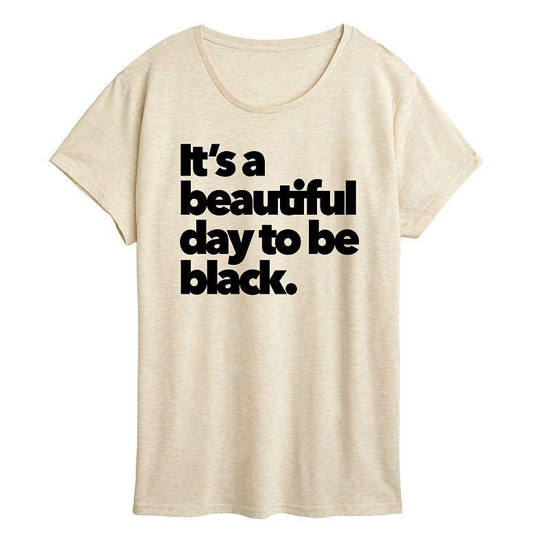 Plus Beautiful Day To Be Black Graphic Tee, Womens Med Grey Product Image