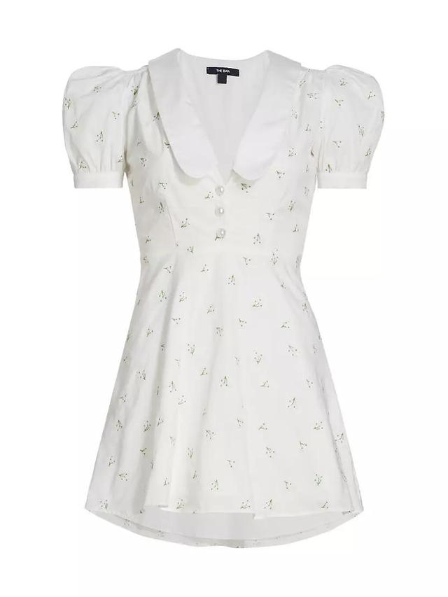 Richie Embroidered Puff-Sleeve Minidress Product Image