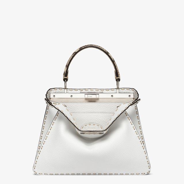 Peekaboo ISeeU MediumWhite Selleria bag with exotic details Product Image