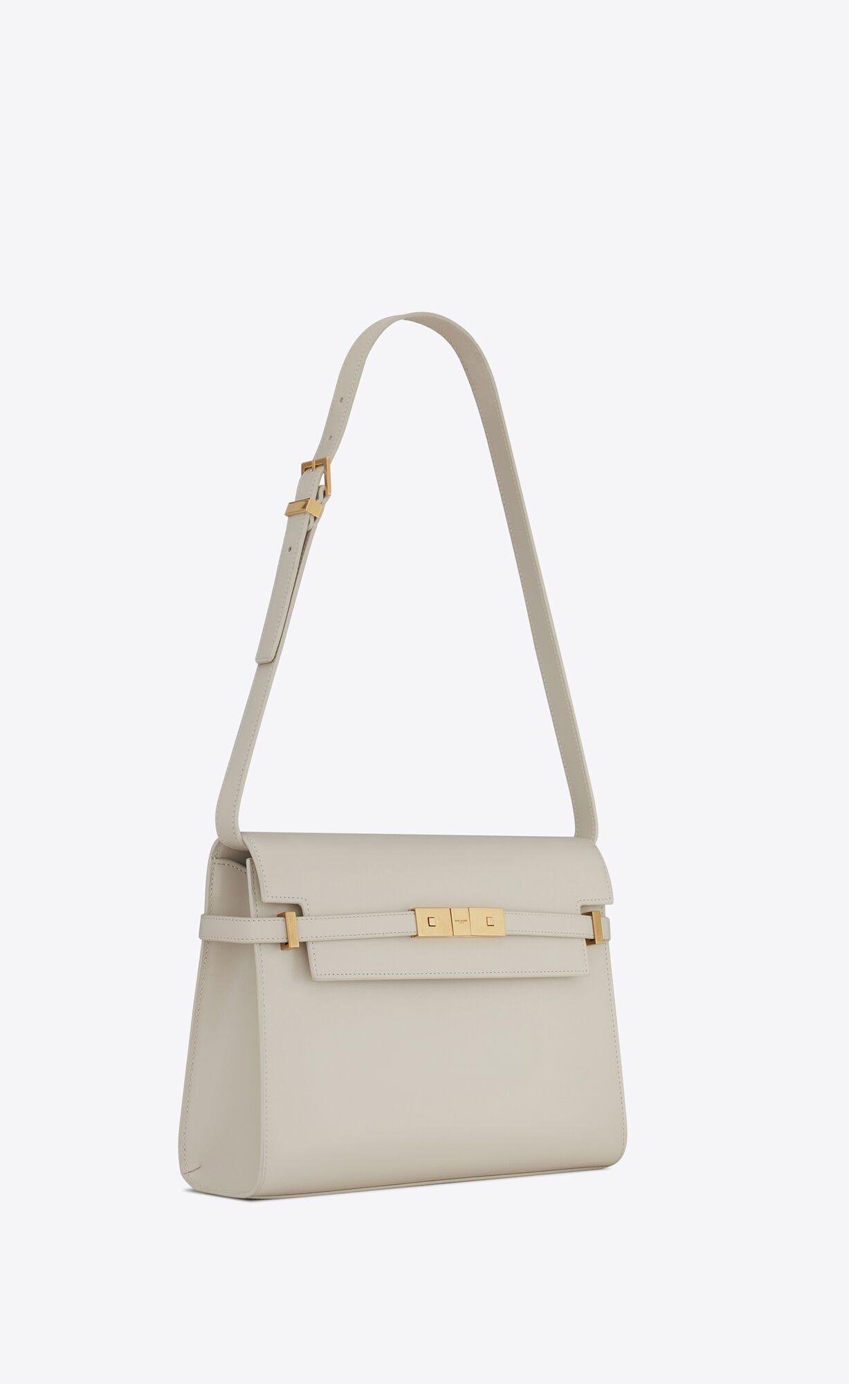 SAINT LAURENT Manhatten Clasp-fastening Shoulder Bag In White Product Image