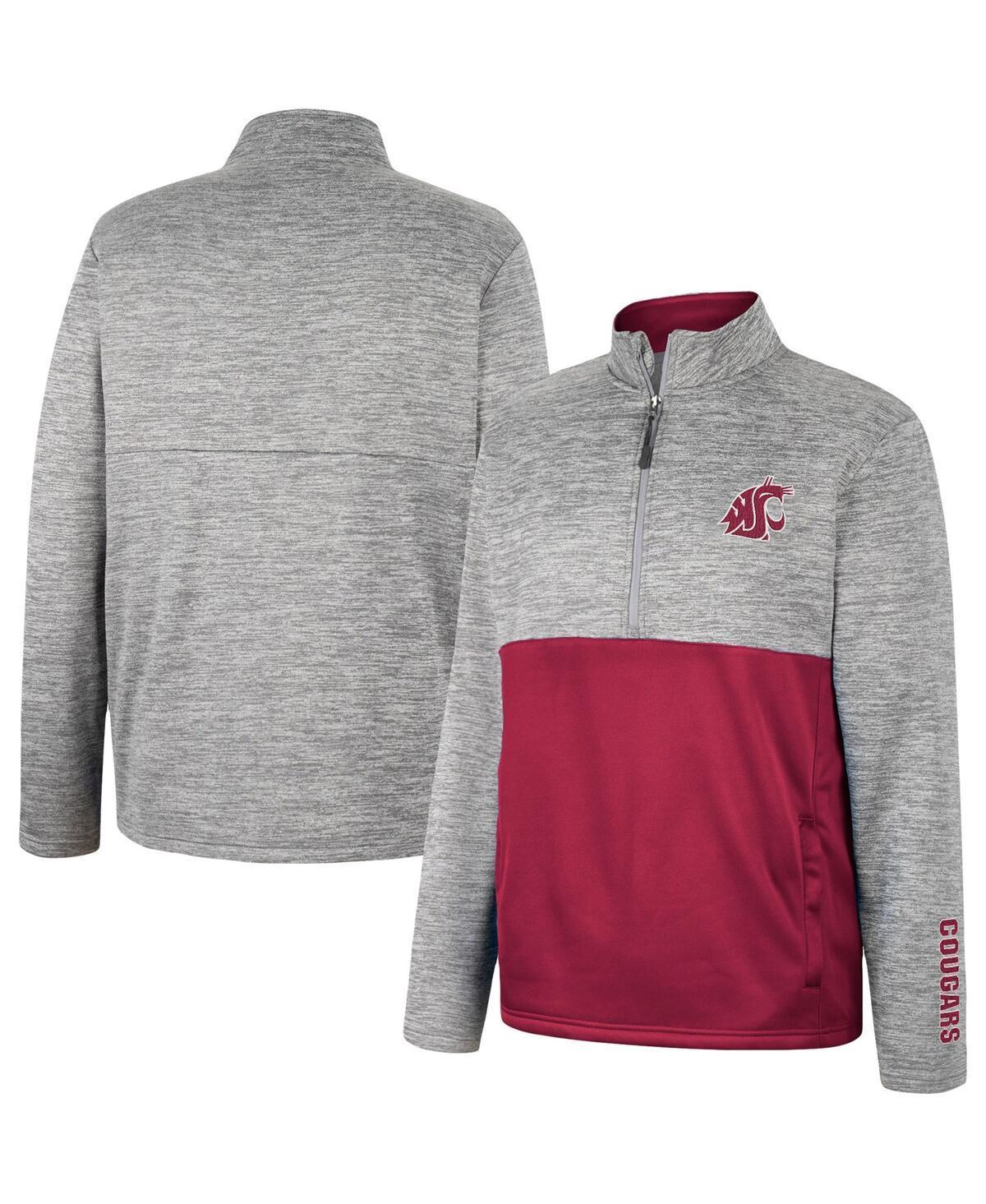 Mens Colosseum Gray Indiana Hoosiers John Half-Zip Jacket Product Image