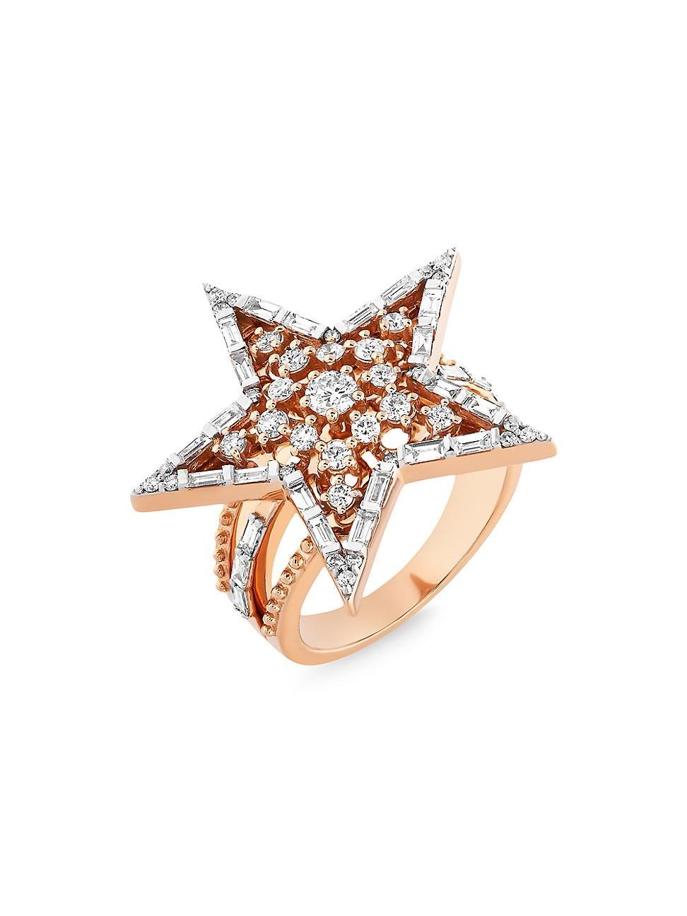 Womens Star Light Sirius 18K Rose Gold & Diamond Ring Product Image