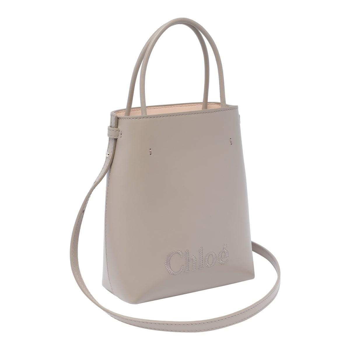 Micro Chloe Sense Tote Bag In Grey Product Image