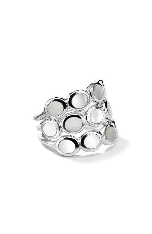 Womens Polished Rock Candy Sterling Silver & Mother-Of-Pearl Triple-Band Ring Product Image