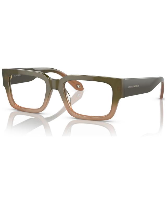 Giorgio Armani s Rectangle Eyeglasses, AR7243U 51 - Gradient Green, Brown Product Image