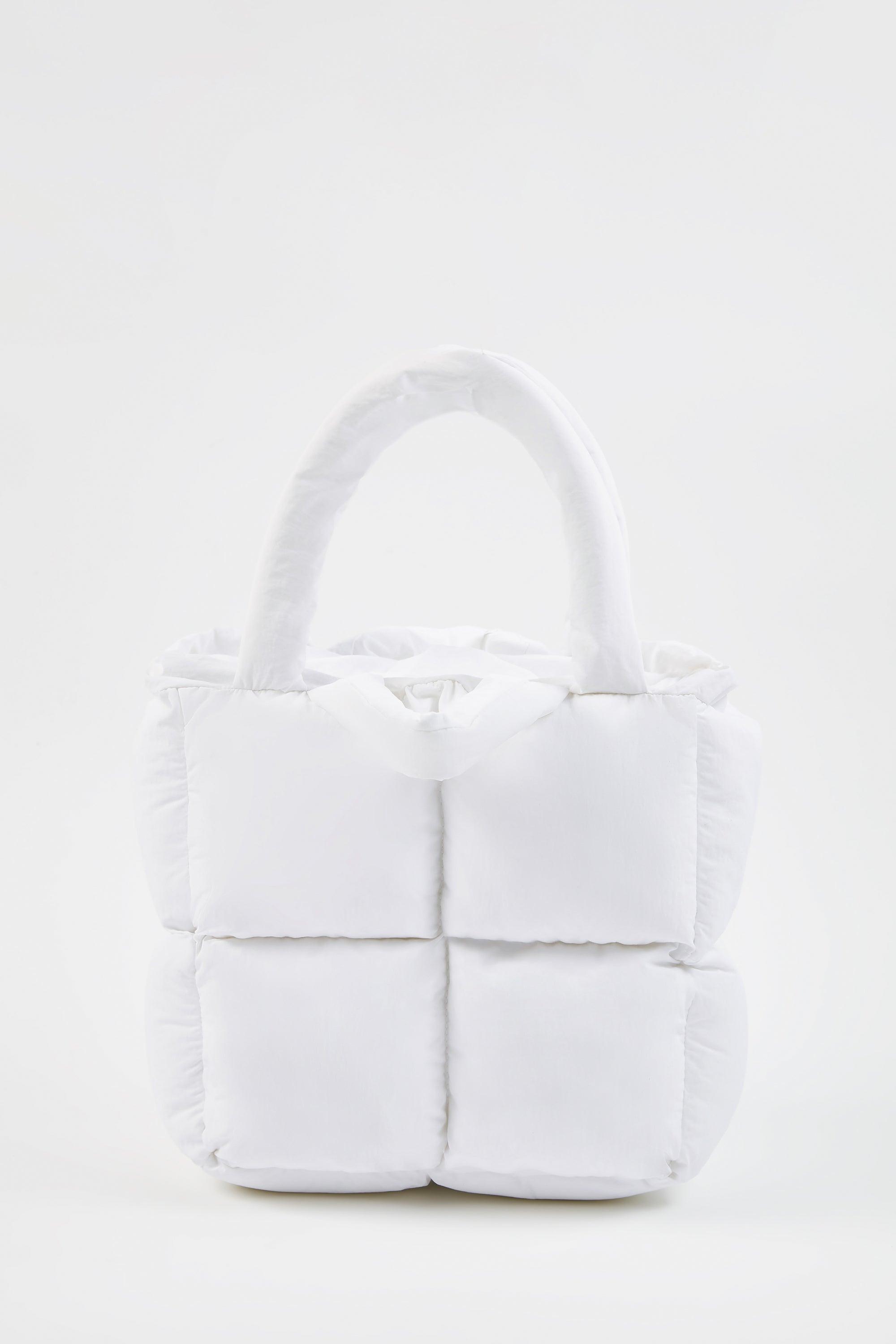 Quilted Puffer Bag in White Product Image