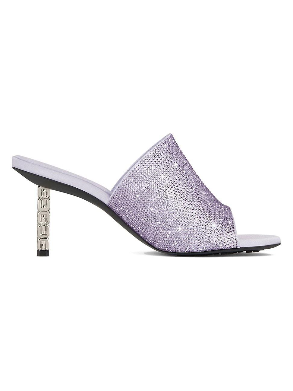 Womens G Cube Mules in Satin with Strass Product Image