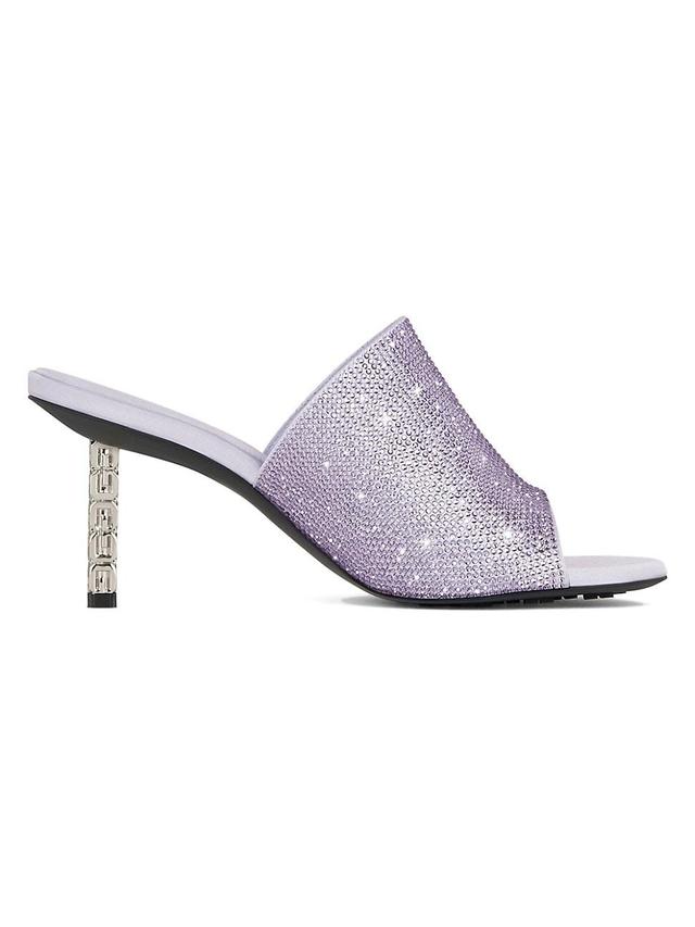 Womens G Cube Mules in Satin with Strass Product Image