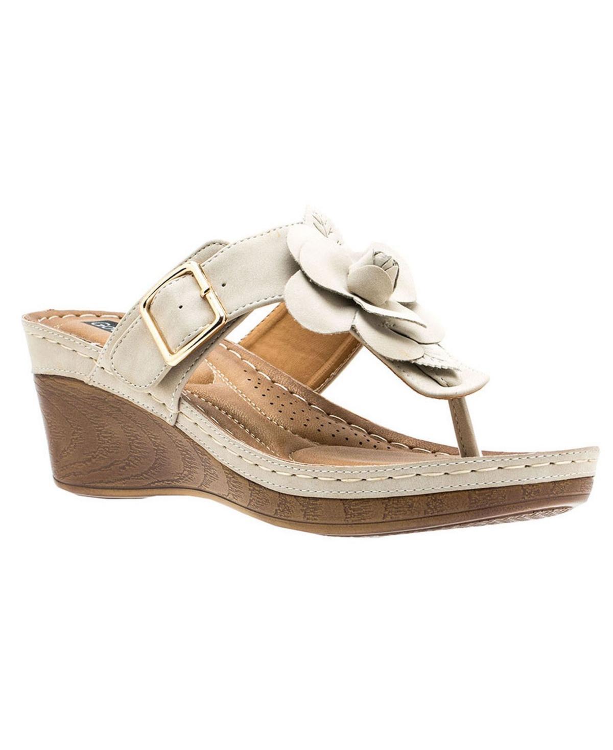 Gc Shoes Womens Flora Rosette Wedge Sandals Product Image