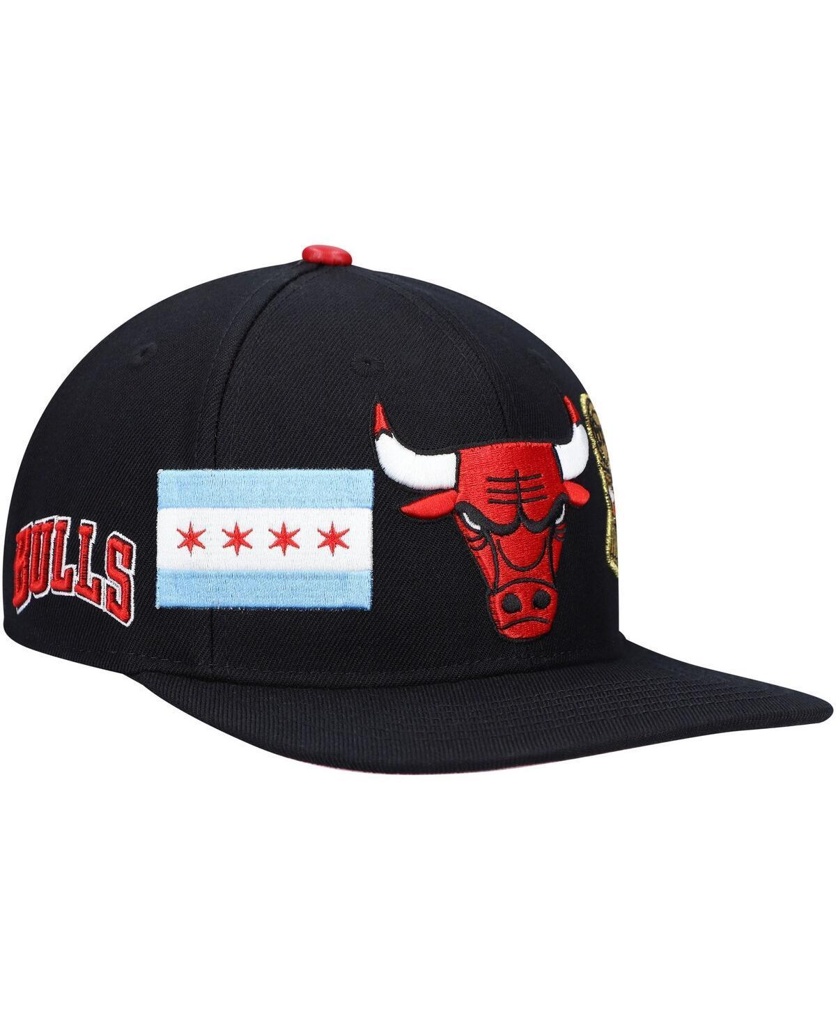 Mens Black Chicago Bulls Double Logo Snapback Hat Product Image