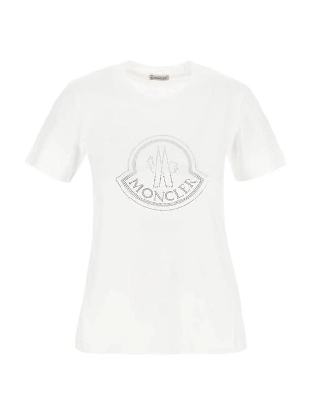 MONCLER Crewneck T-shirt In Bianco Product Image