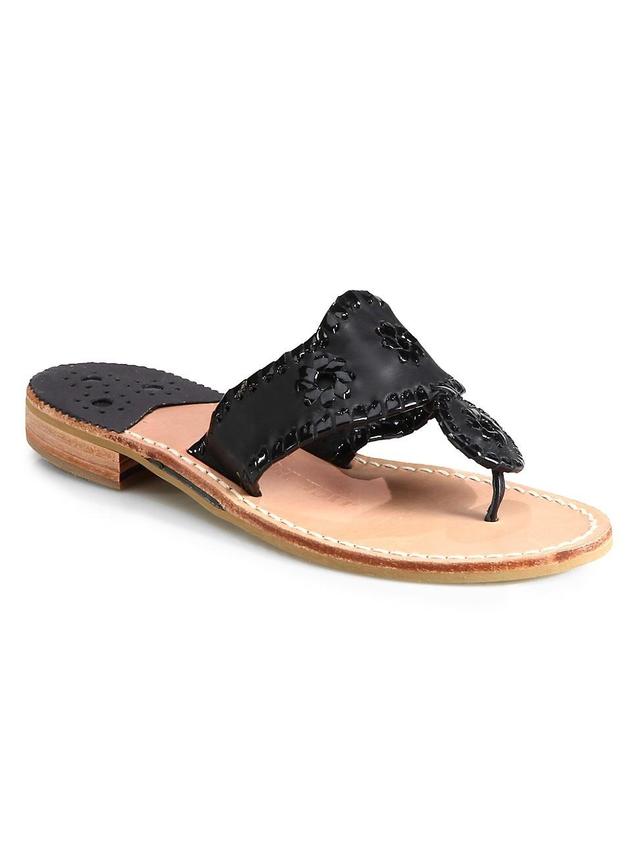 Womens Jacks Leather Thong Sandals Product Image