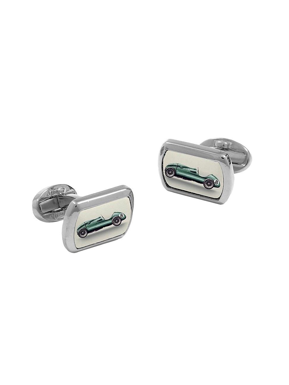 Racing Car Rectangular Palladium Cufflinks Product Image