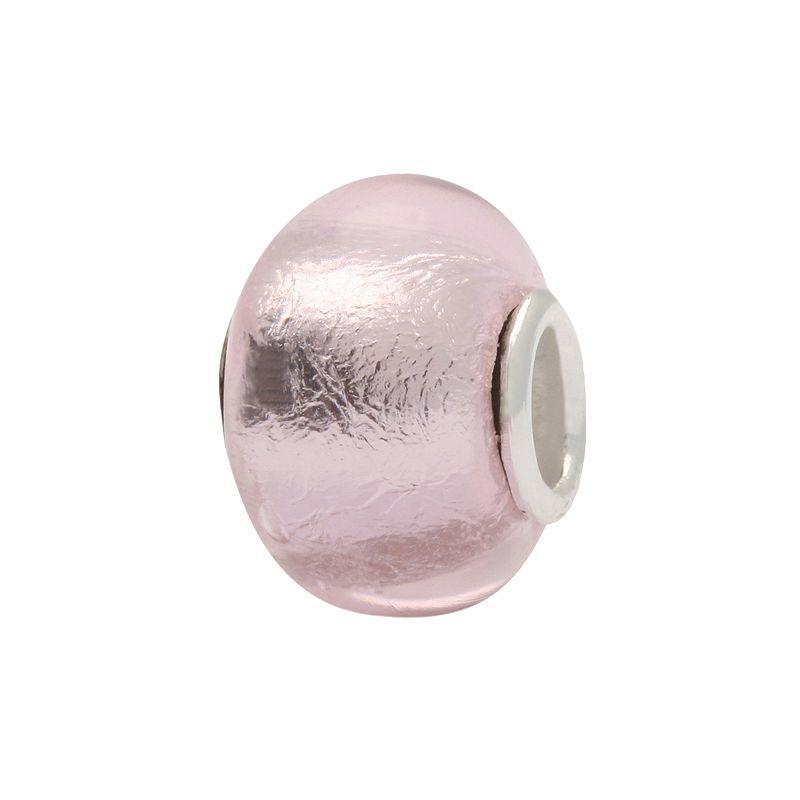 Individuality Beads Sterling Silver Foiled Glass Bead, Womens, Pink Product Image