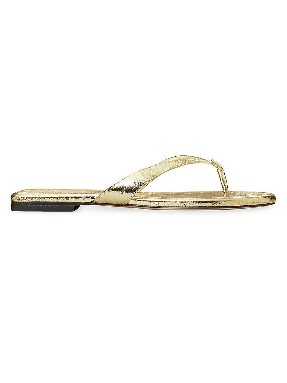 Womens Capri Metallic Leather Flip-Flops Product Image