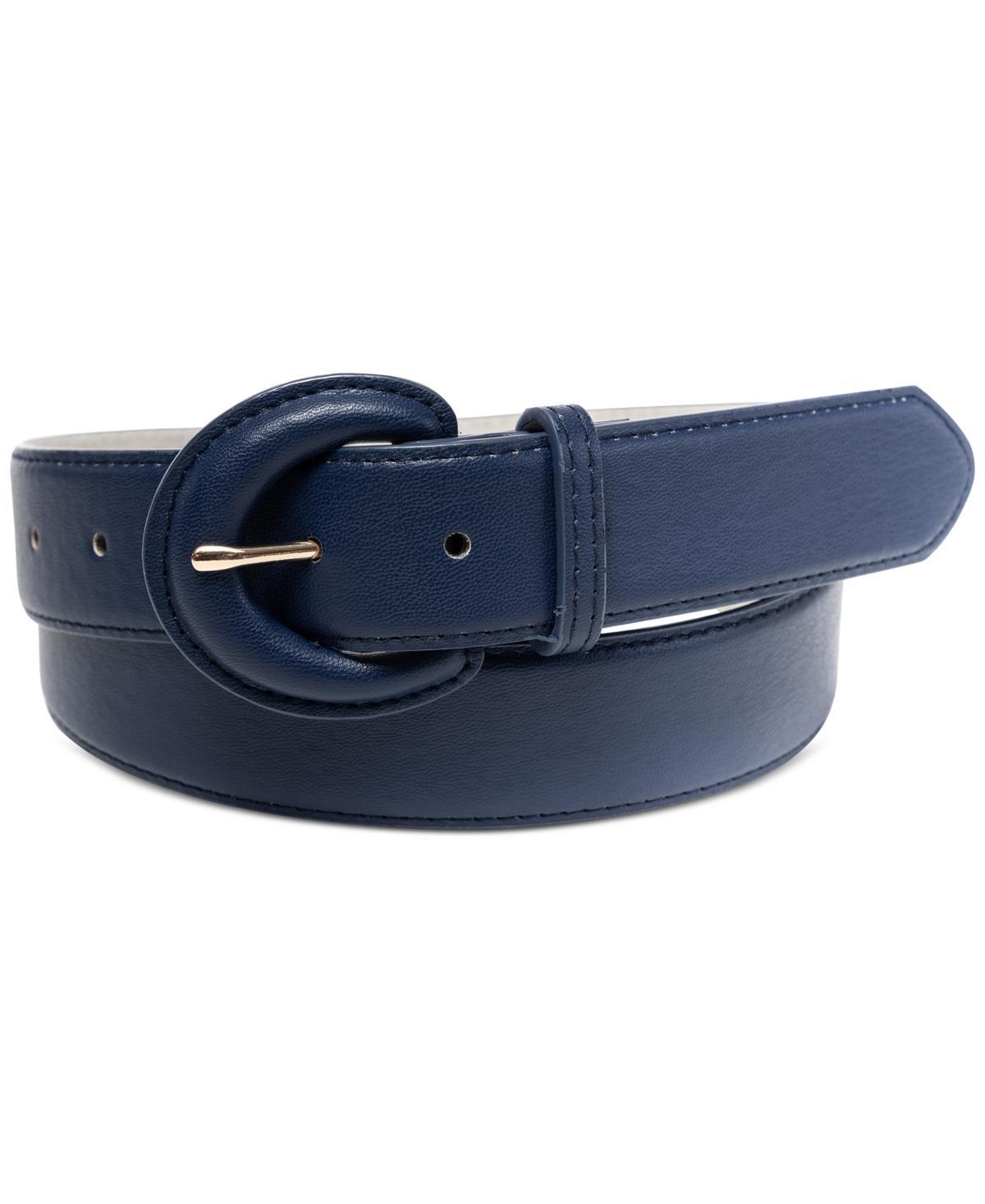 On 34th Womens Covered-Buckle Faux-Leather Belt, Created for Macys Product Image