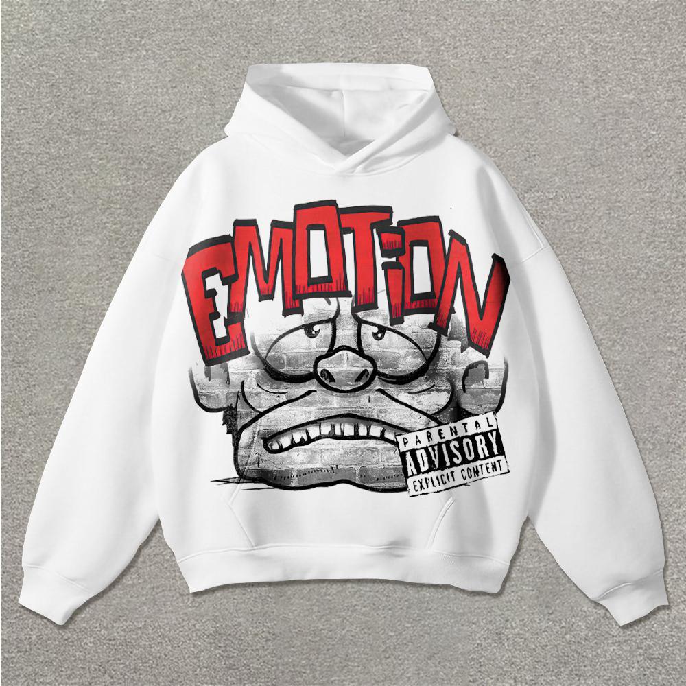 Vintage Cartoon Graphic Pocket Hoodie Product Image