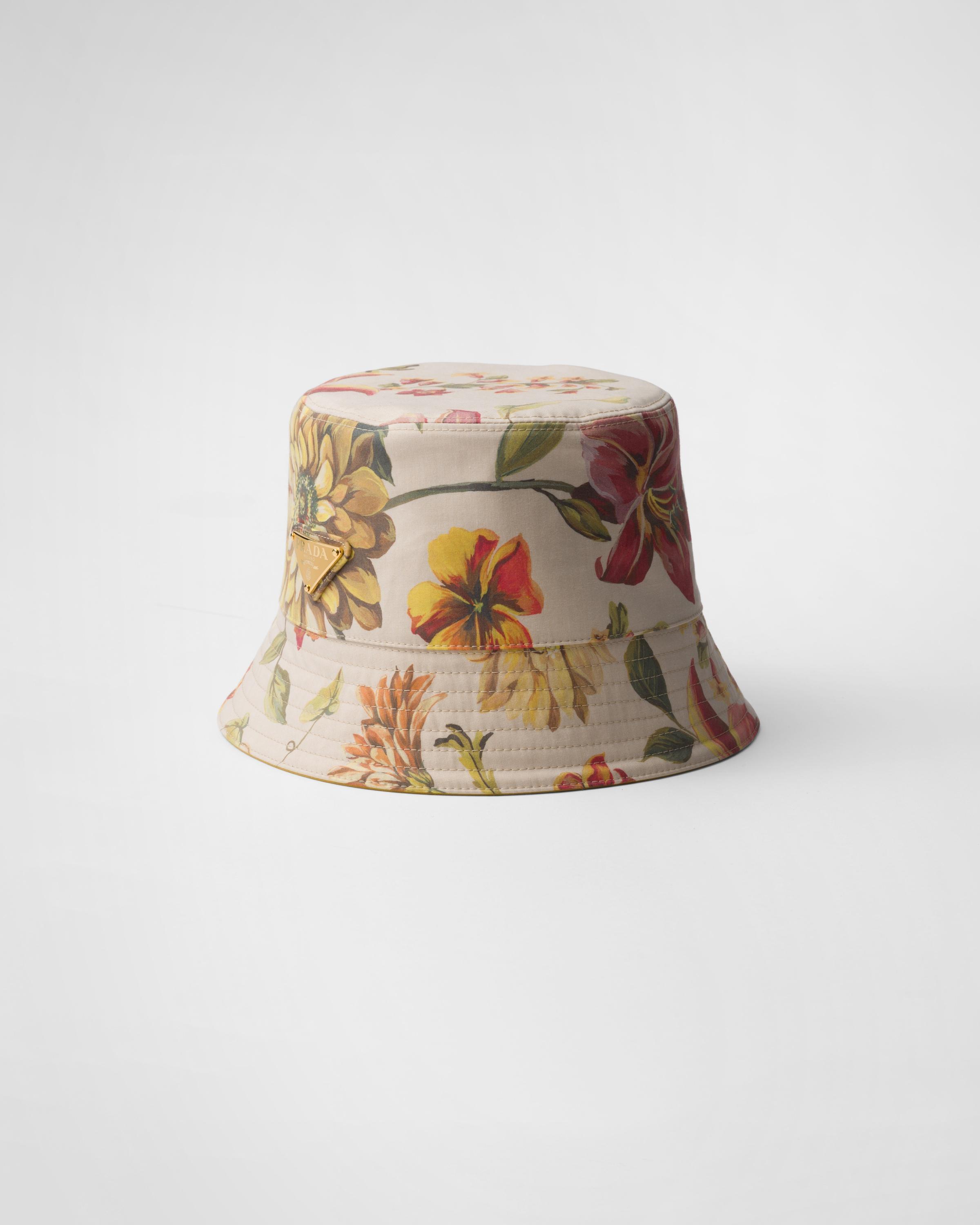 Reversible printed cotton bucket hat Product Image