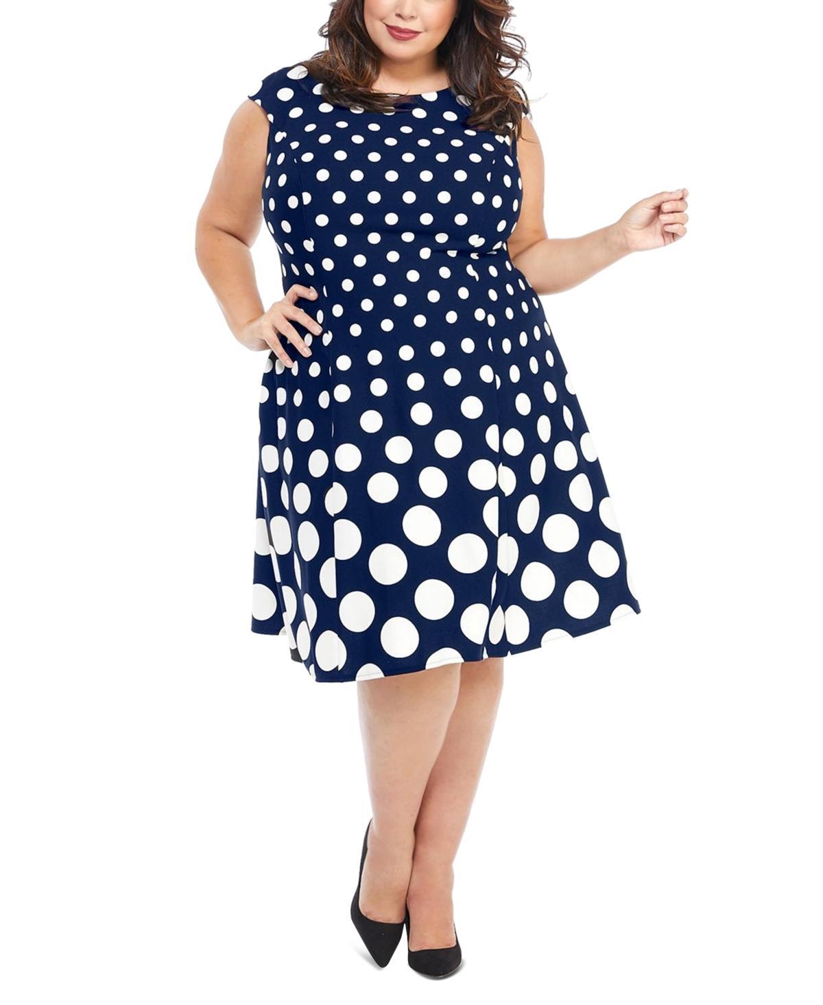 Plus Size London Times Cap Sleeve Fit & Flare Dress, Womens Product Image