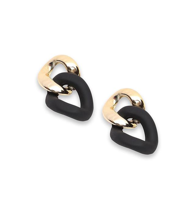 Sohi Womens Black Chain-link Drop Earrings Product Image