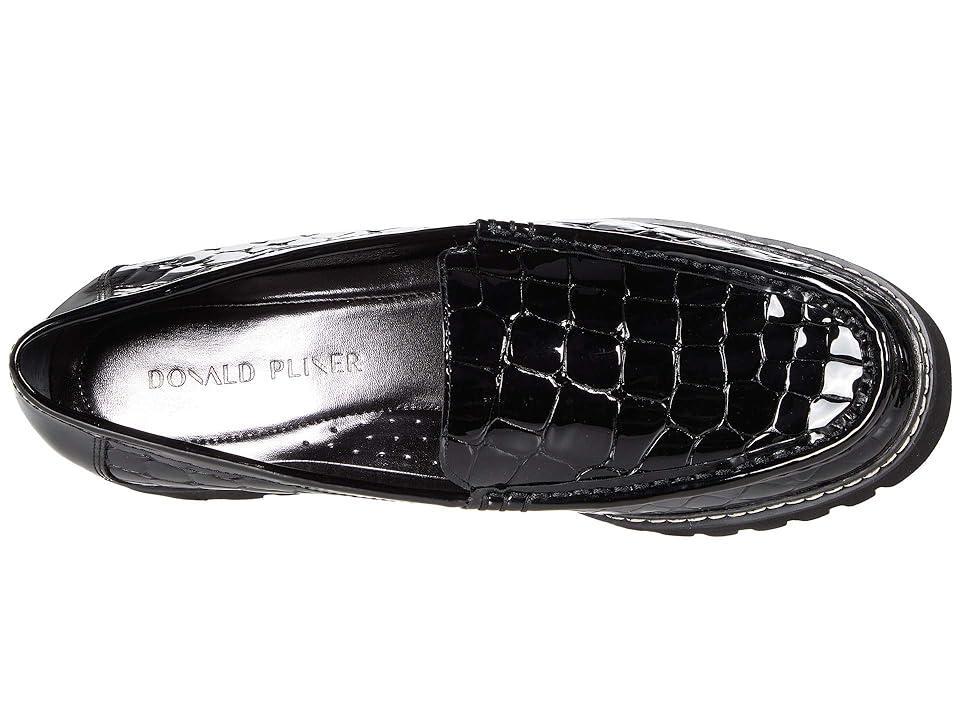 Donald Pliner Hope Crocodile Embossed Patent Leather Lug Sole Platform Loafers Product Image