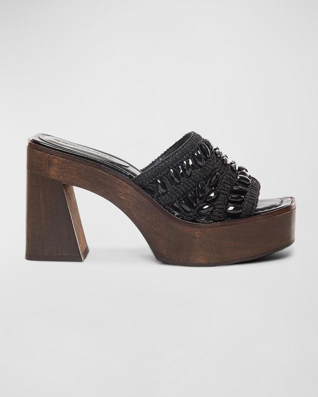 Knox Raffia Bead Mule Sandals Product Image