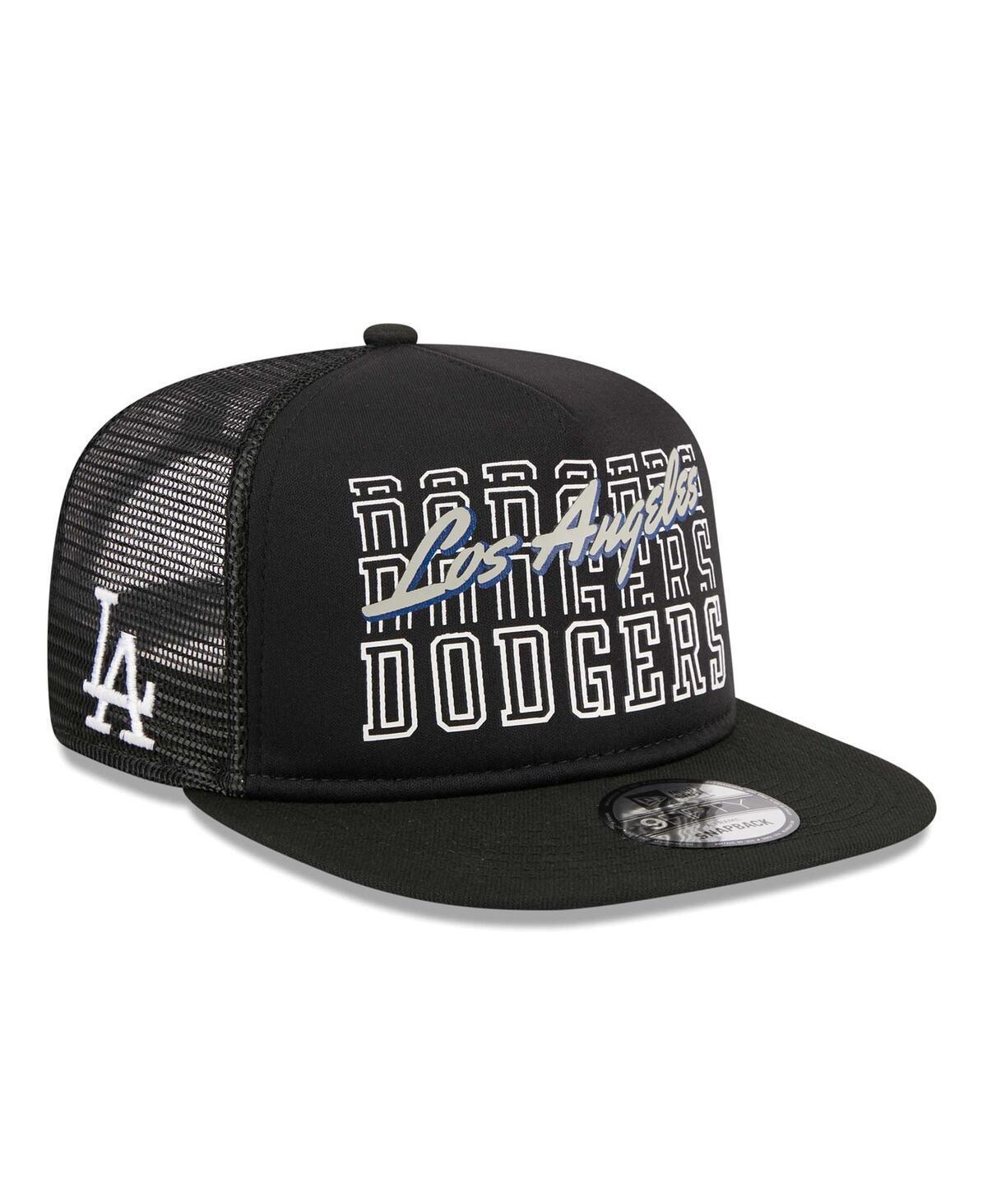 Mens New Era Black Los Angeles Dodgers Street Team A-Frame Trucker 9FIFTY Snapback Hat Product Image