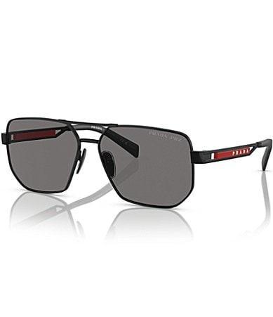Mens Sport 58MM Acetate Rectangular Sunglasses Product Image